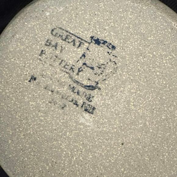 Great Bay Pottery NH Salt-glazed Mini Crock Patriotic Heart Country Primitive - Picture 8 of 8